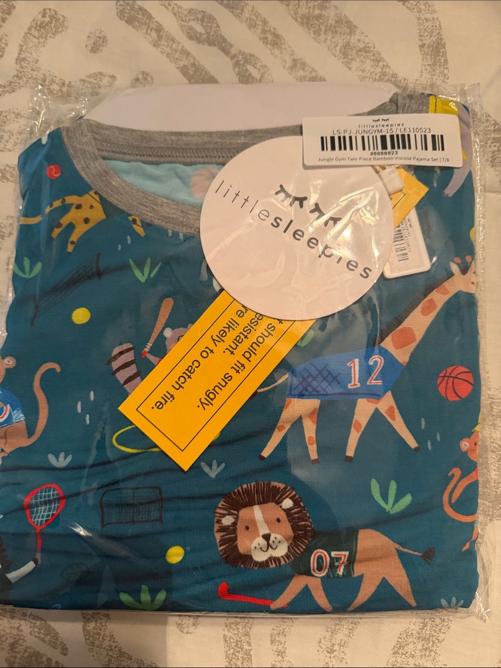 Little Sleepies Jungle Gym Pajama Set 7/8 NIB